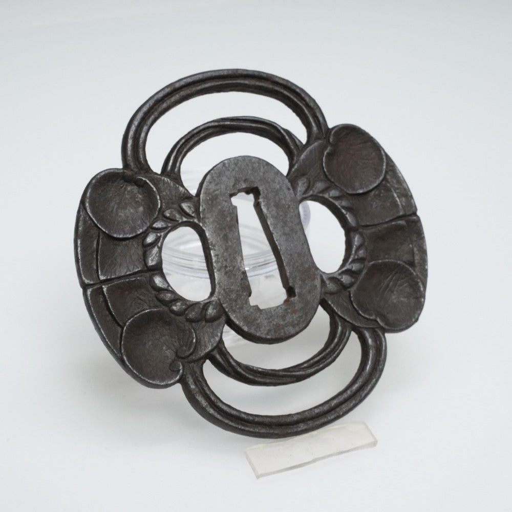 Tsuba Japanese Sword Accessory Aoiha 3.42 in From Japan5