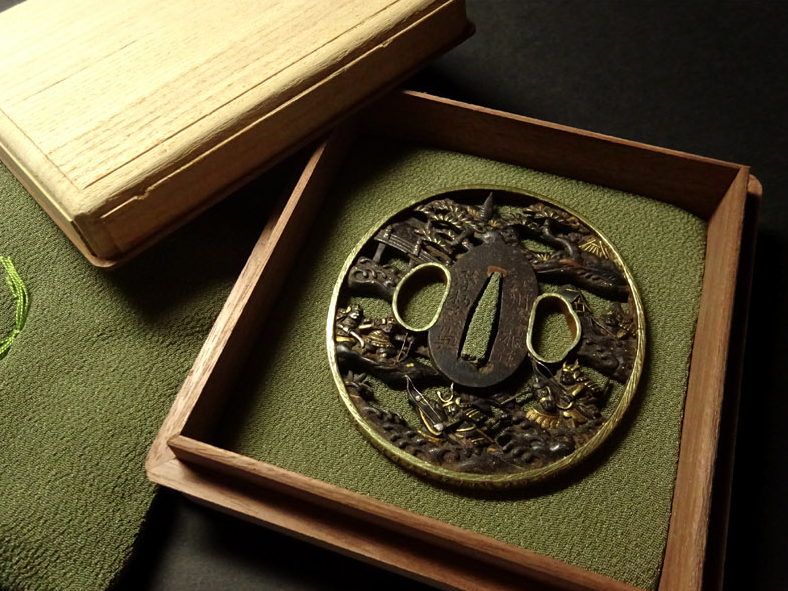 Tsuba Japanese Accessory "Souheisinyudosouten Genpeigassenn" 3.14 in16