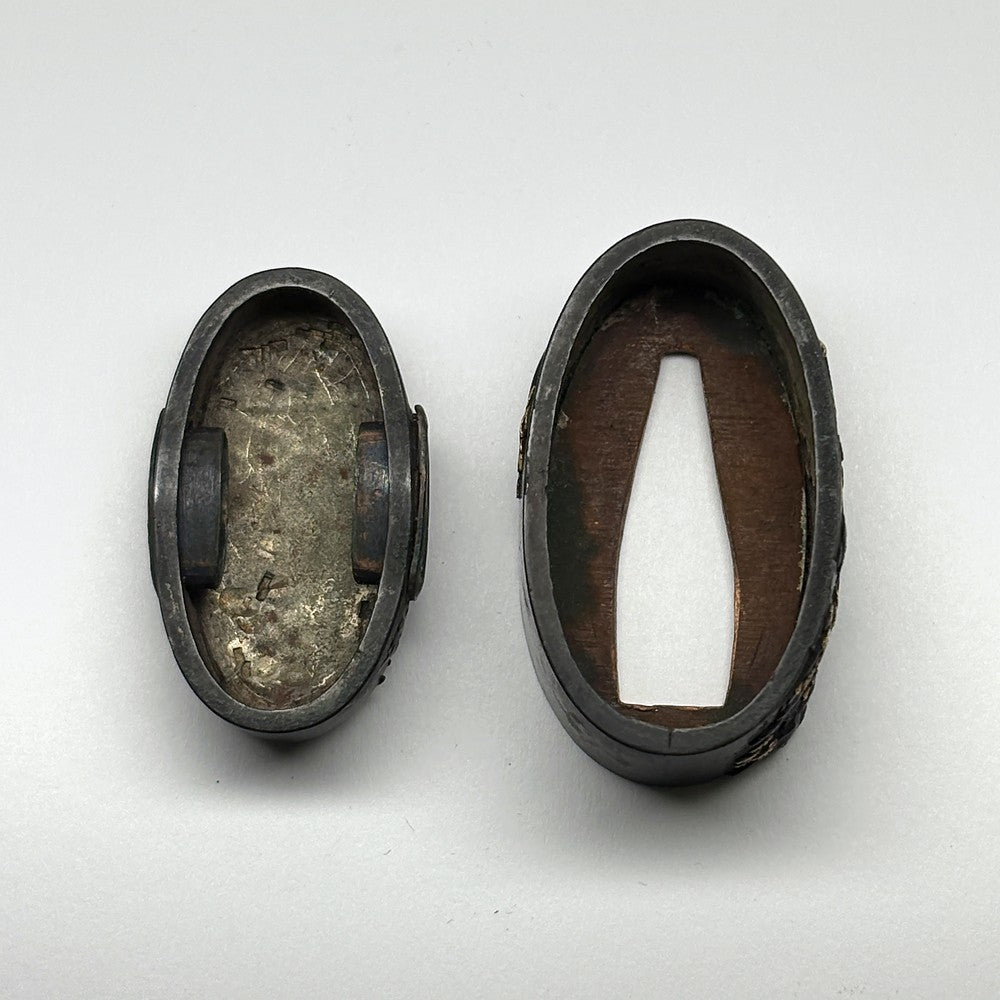 Futigashira Japanese Sword Accessory ”Nara Shigemitsu Landscape” 1.51 in4