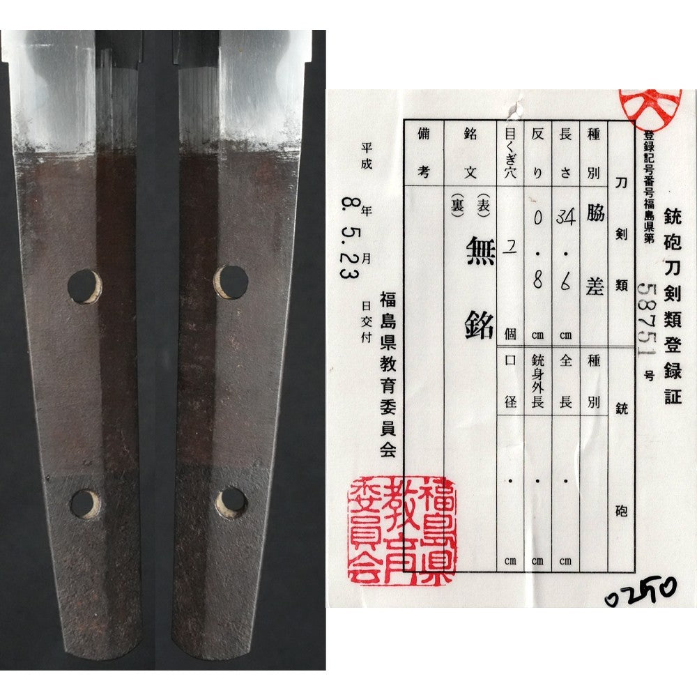 Japanese Sword Antique Wakizashi Koshirae Mumei Unsigned 13.62 in From Japan9