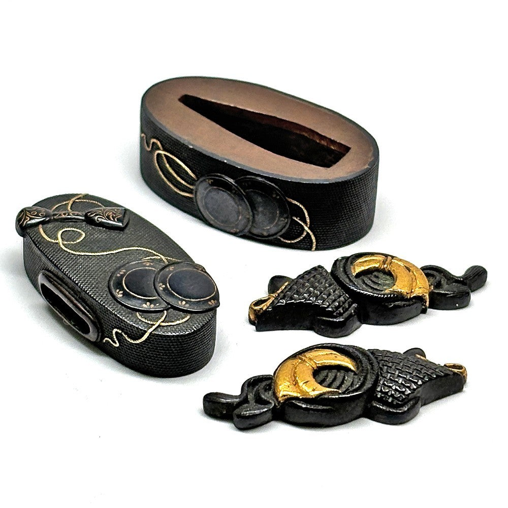 Futigashira Menuki Japanese Sword Accessory ”Drum” 1.46 in3