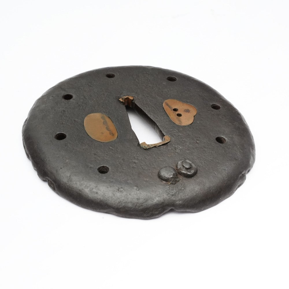 Tsuba Japanese Sword Accessory Sadamasa Tanshu Variant 3.33 in From Japan5