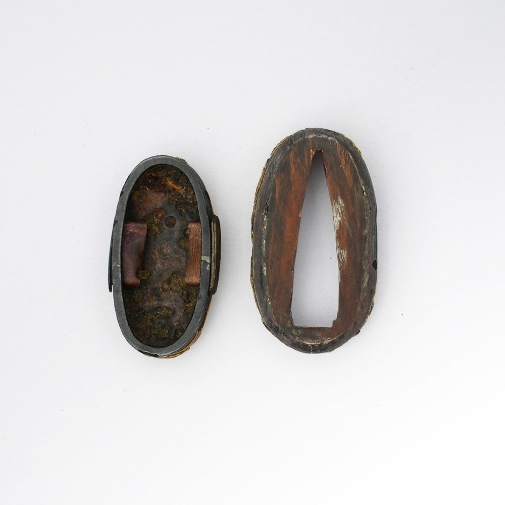 Futigashira Japanese Sword Accessory ”Goat Plant” 1.51 in4