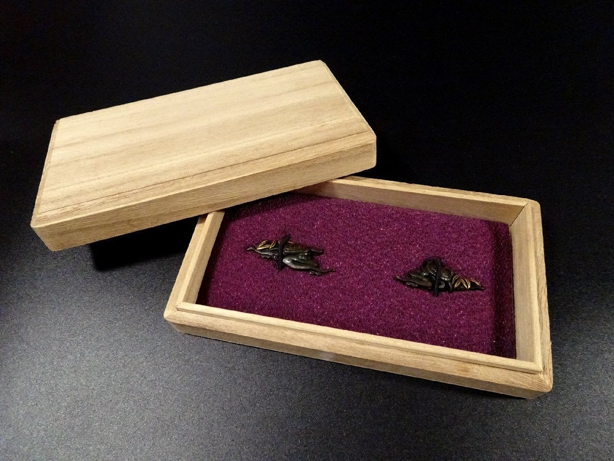 Menuki Japanese Accessory "Turtle and Flowing Water Plants" 1.61 in7
