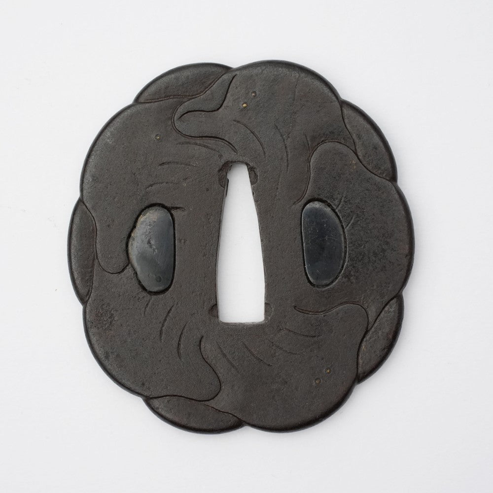 Tsuba Japanese Sword Accessory Sadahiro 2.57 in From Japan2