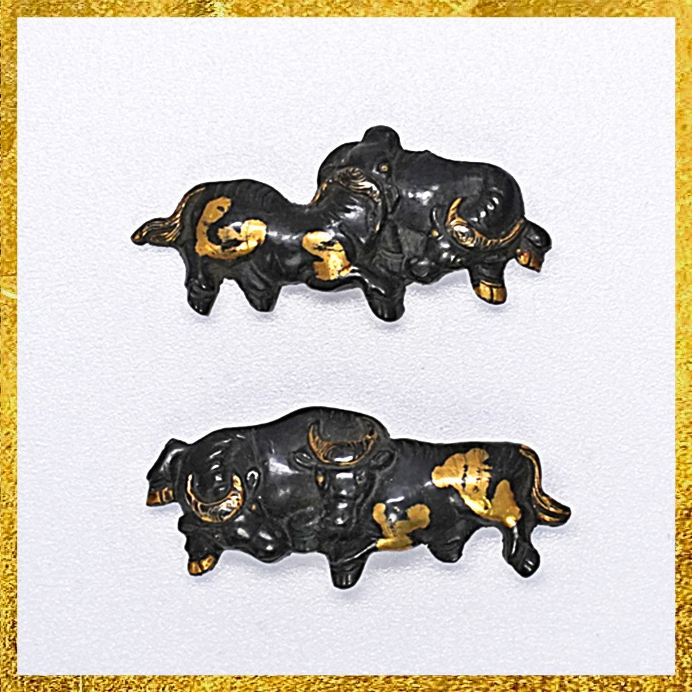Menuki Japanese Accessory "Cattle" 1.25 in0