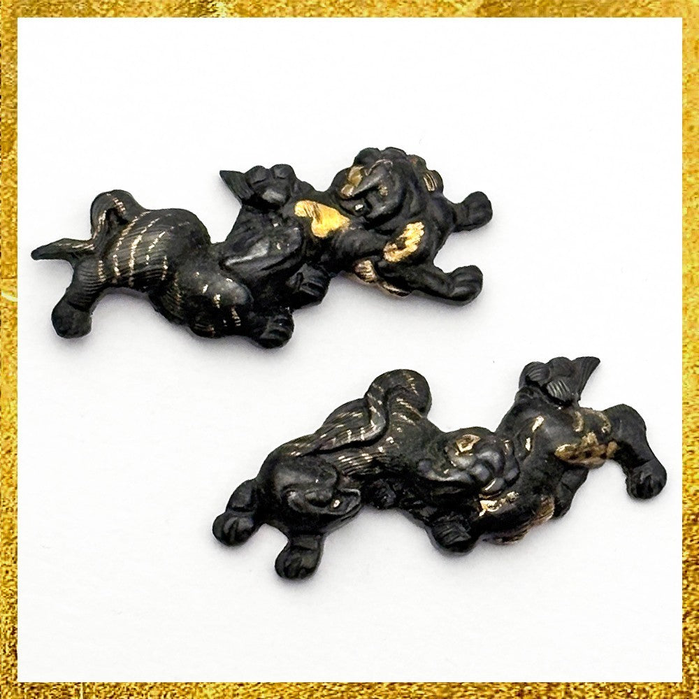 Menuki Japanese Accessory "Lion" 1.4 in0