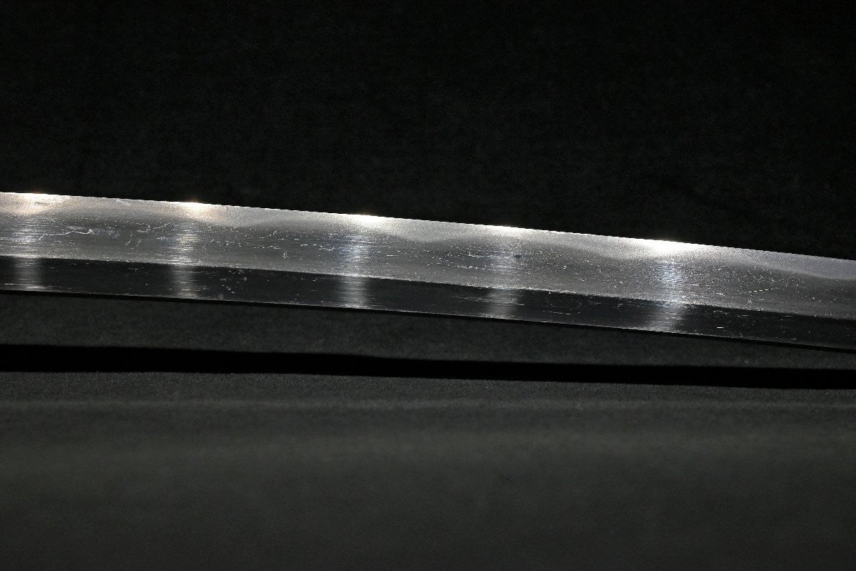 Japanese Antique Sword Katana Shirasaya "Kanenobu" Notareba Mokume-hada 23.89 in2