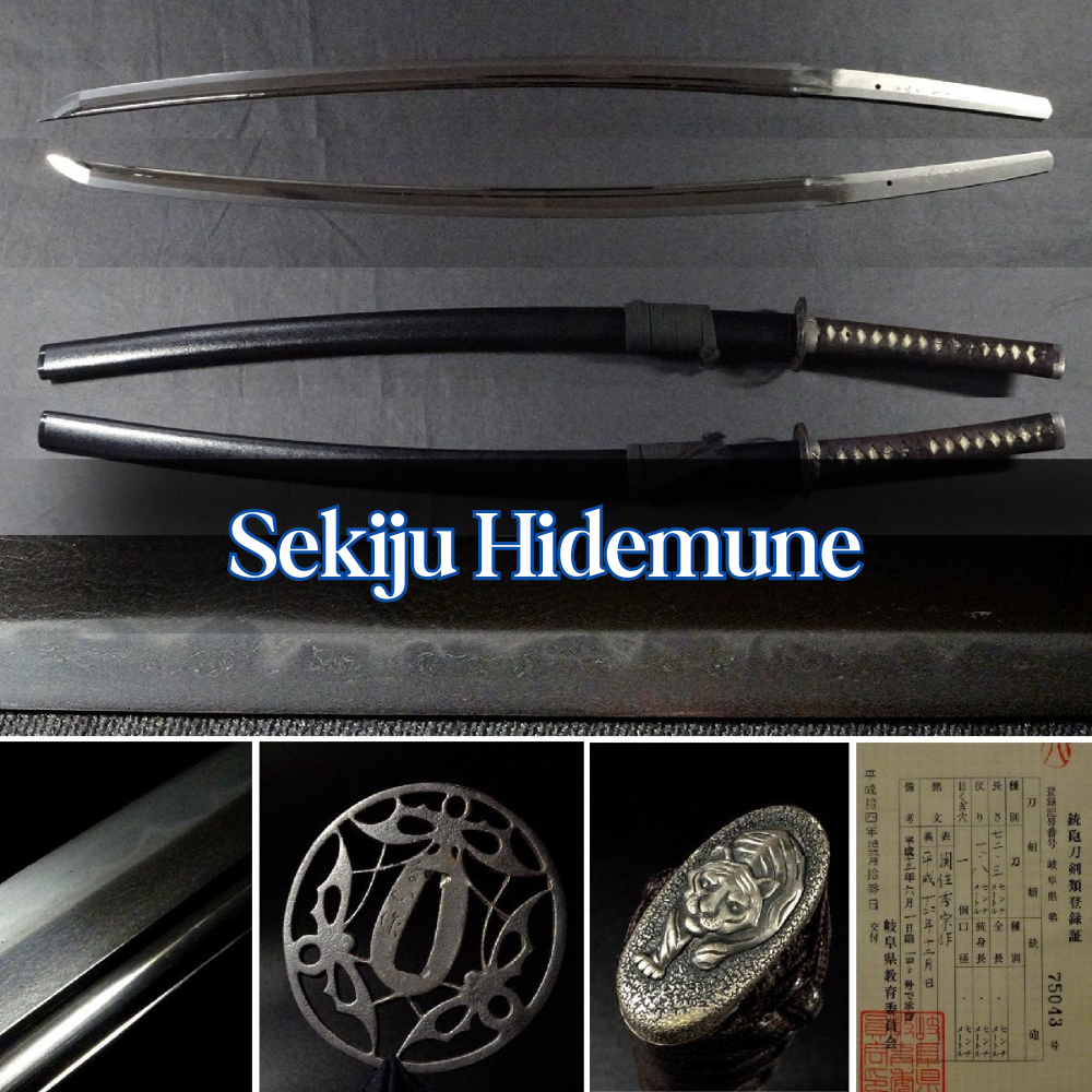 Japanese Sword Heisei era "Sekiju Hidemune" Katana Koshirae 28.46 in0