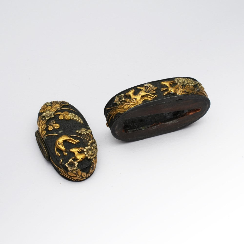 Futigashira Japanese Sword Accessory ”Goat Plant” 1.51 in1