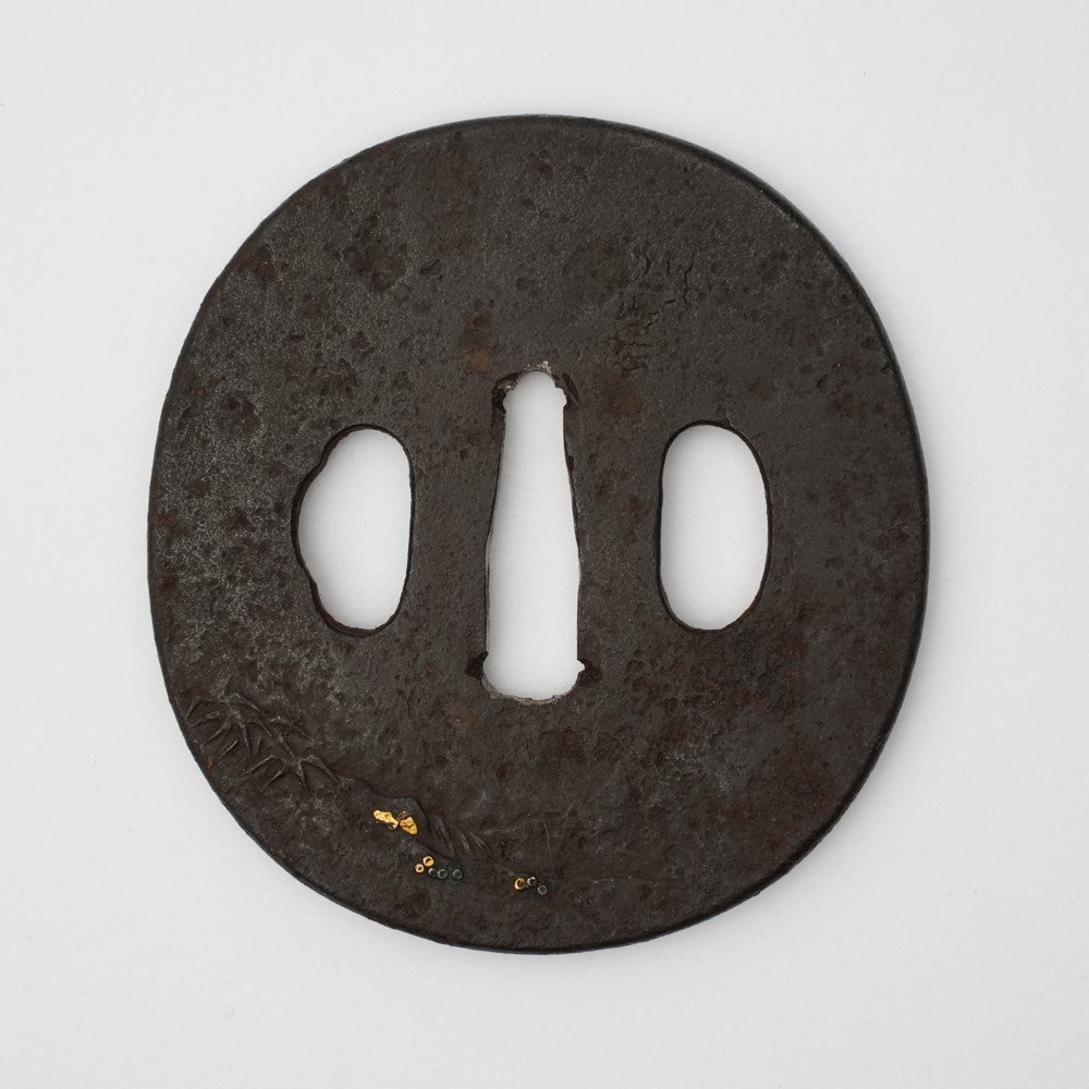 Tsuba Japanese Sword Accessory Chinese People 2.94 in From Japan3