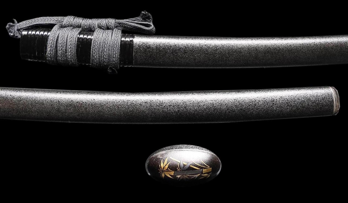 Japanese  Antique  Katana  Fukuokazyu Munehiro Koshirae Shirasaya 29.48 in10