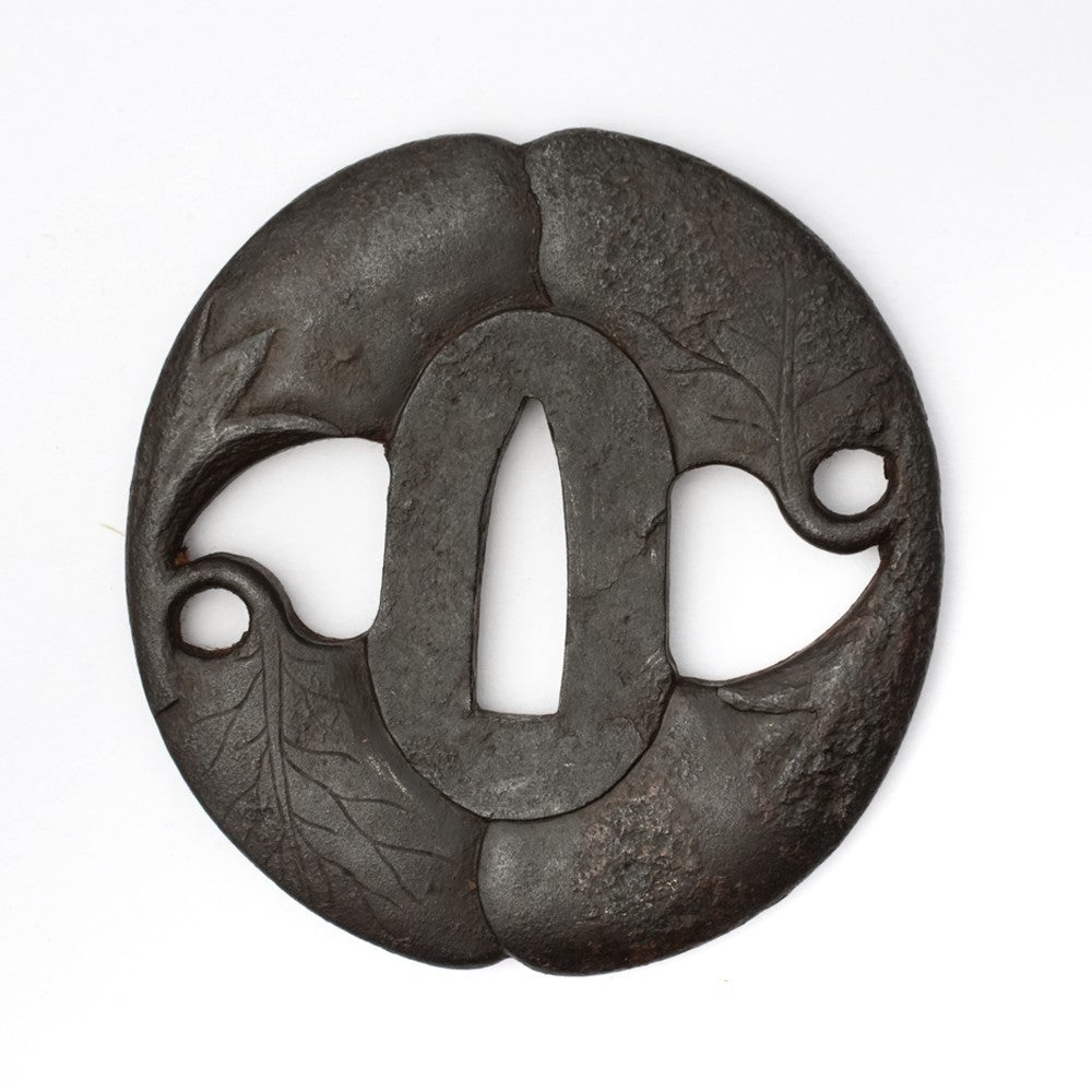 Tsuba Japanese Sword Accessory  Eggplant 2.6 in From Japan2