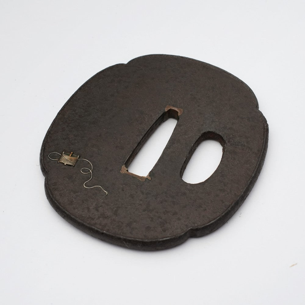 Tsuba Japanese Sword Accessory spool of thread 2.66 in From Japan1