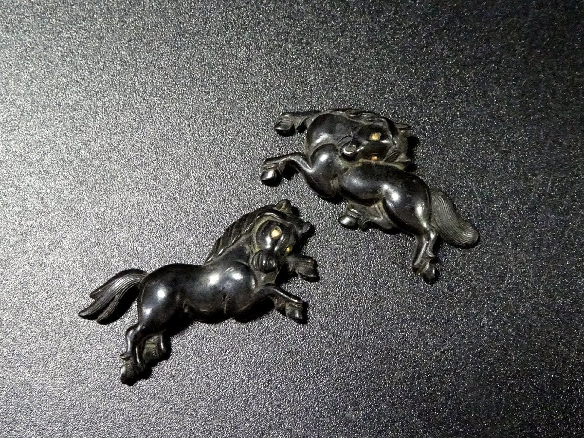 Menuki Japanese Accessory "Prancing Horse" 1.1 in1