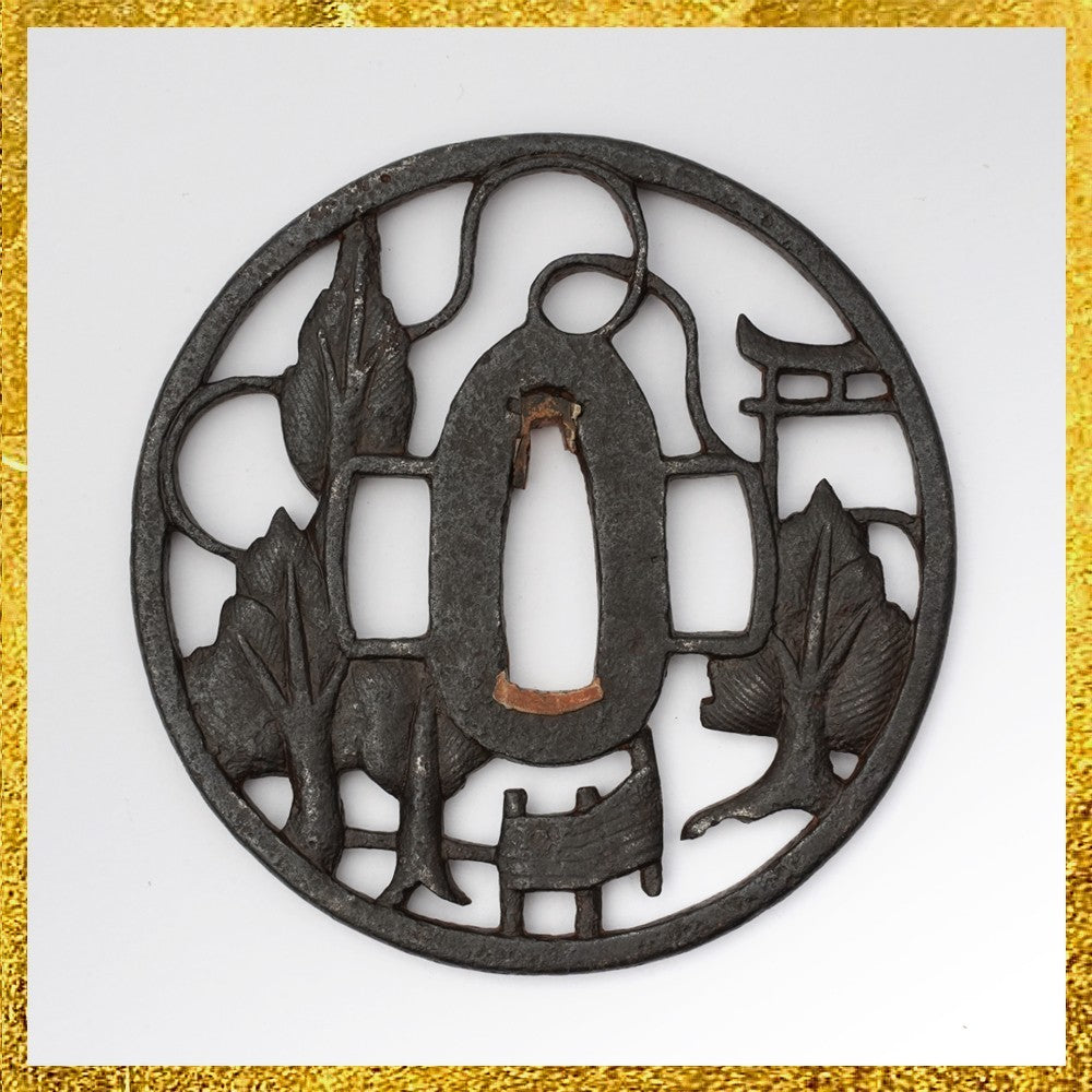 Tsuba Japanese Sword Accessory Miwa Transparent  3.15 in From Japan0