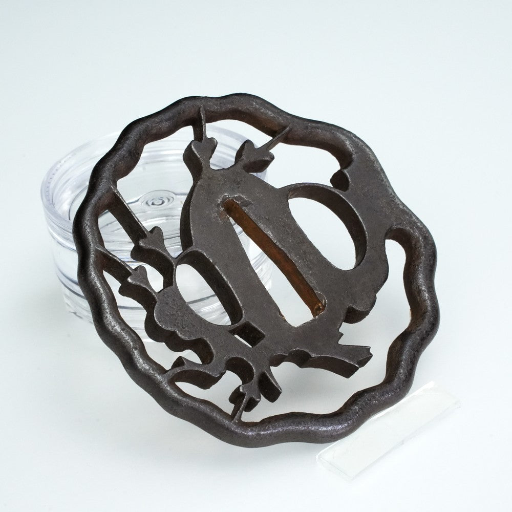 NBTHK Tsuba Japanese Sword Accessory "Mumei Akasaka" 2.82 in4