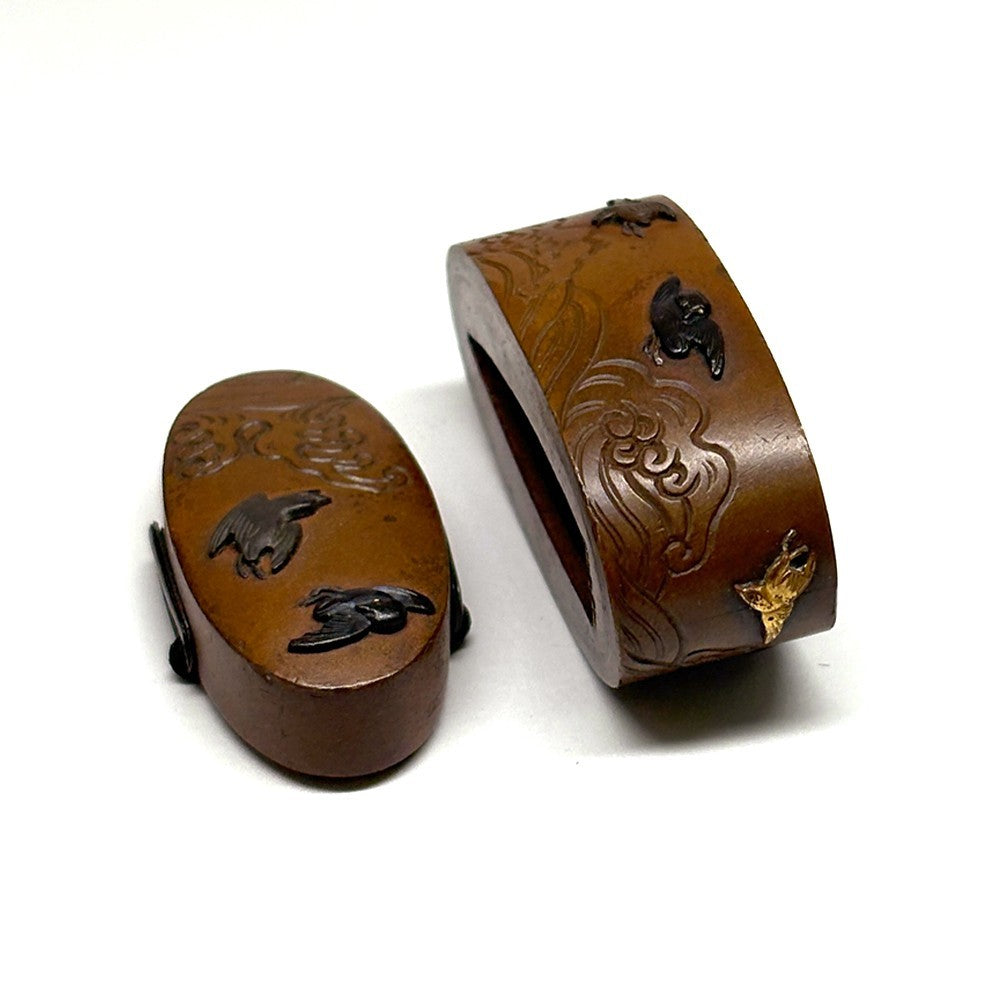 Futigashira Japanese Sword Accessory ”Swallow” 1.53 in3