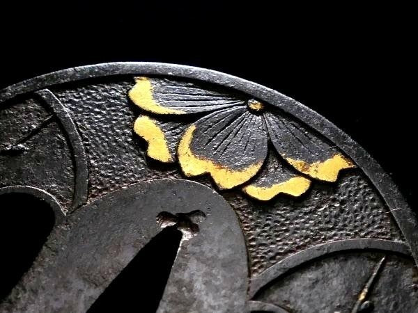 Tsuba Japanese Sword Accessory "Sugawara Denju Tenarai Kagami"  2.81 in3