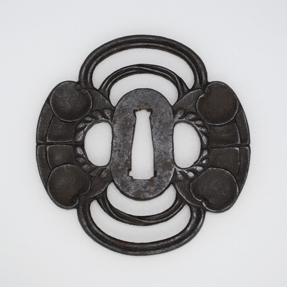 Tsuba Japanese Sword Accessory Aoiha 3.42 in From Japan2