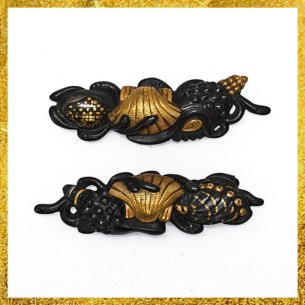 Menuki Japanese Accessory "Seaweed" 1.79 in0