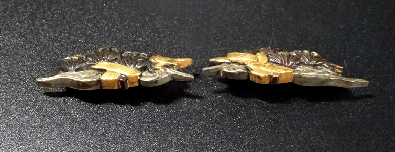 Menuki Japanese Accessory "Iris and Birds" 1.33 in6