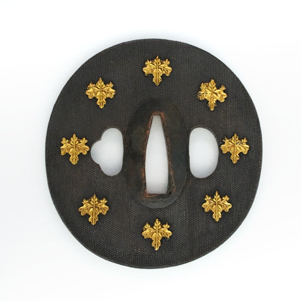 Tsuba Japanese Sword Accessory Paulownia Crest Shakudo Uonoko 3.1 in From Japan4