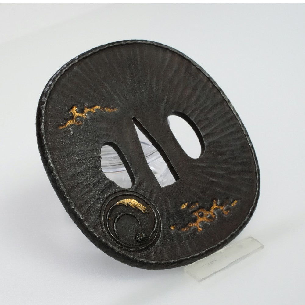 Tsuba Japanese Sword Accessory "Sanyu" 3.35 in3