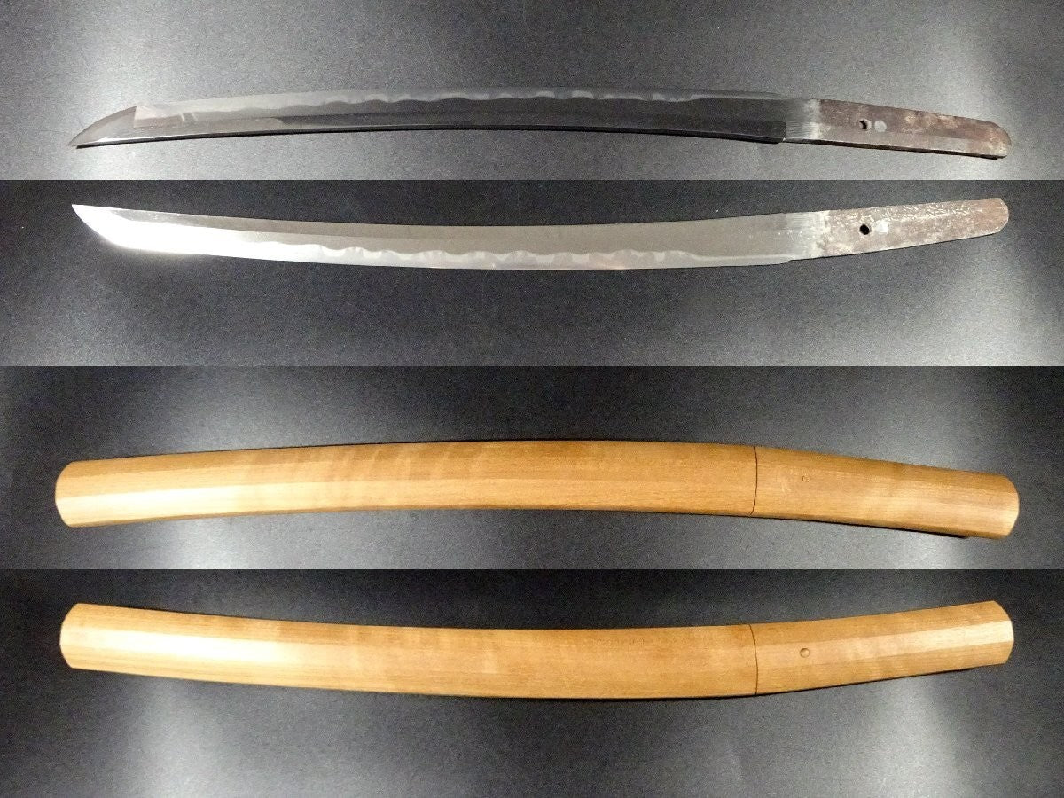 Japanese Samurai Sword Antique Shirasaya Wakizashi BishuOsahune Sukenaga14.33in1