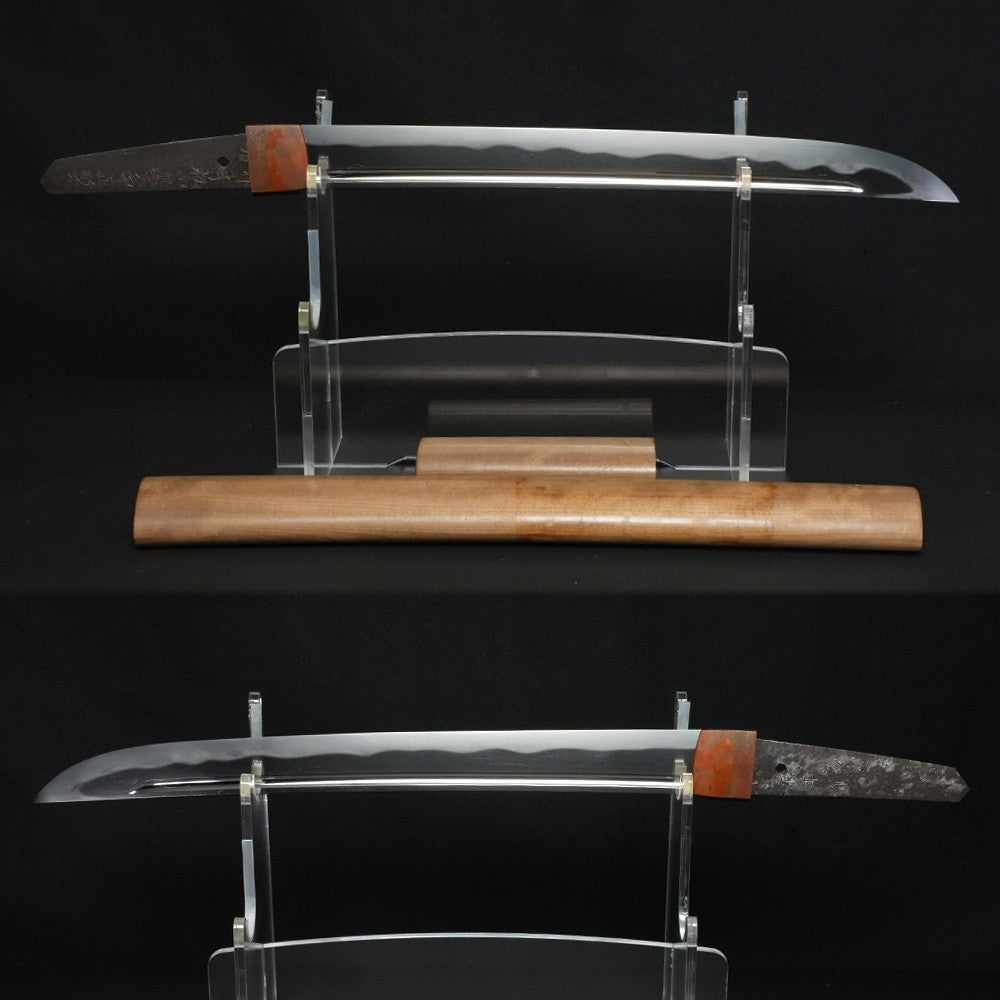 Japanese Antique Tegarayama Kai no kami Masashige Wakizashi Shirasaya 13.77 in0
