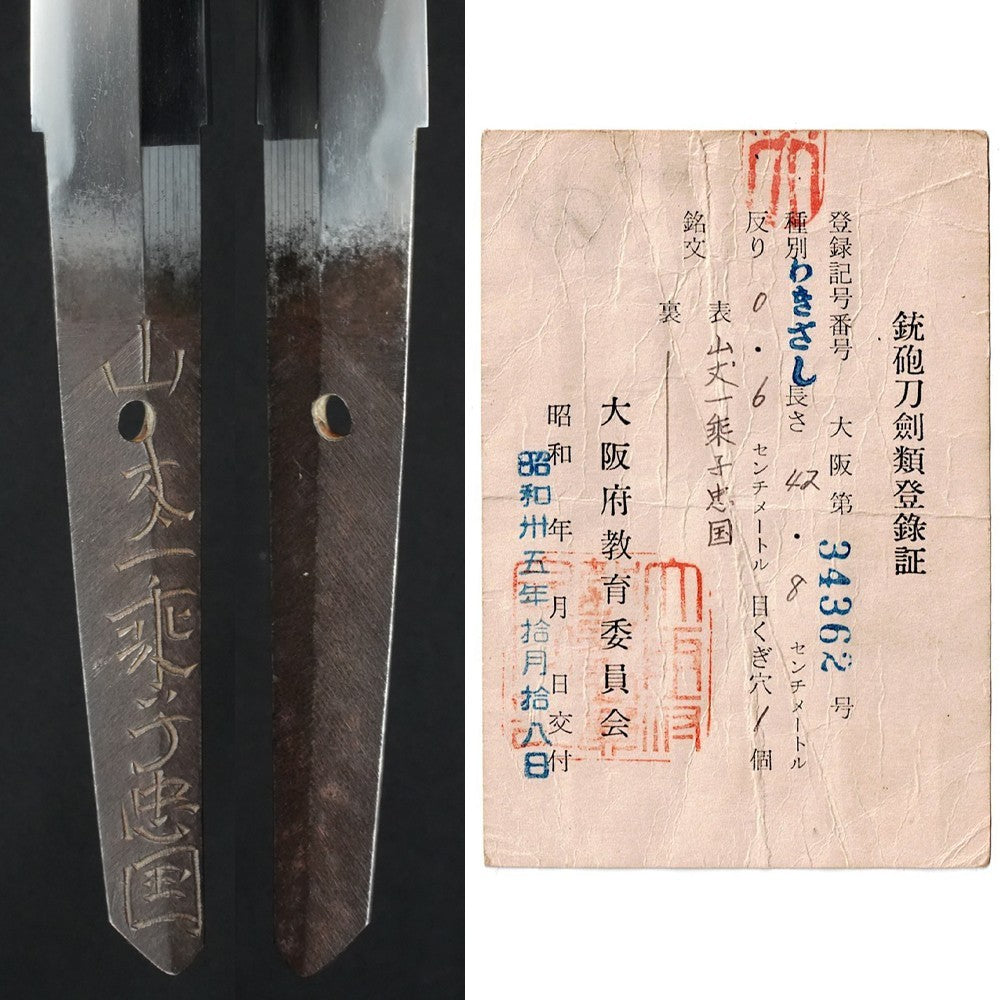 Japanese Antique Antique "Yamamoto Ichijōshi Tadakuni" Wakizashi 16.85 in NBTHK8