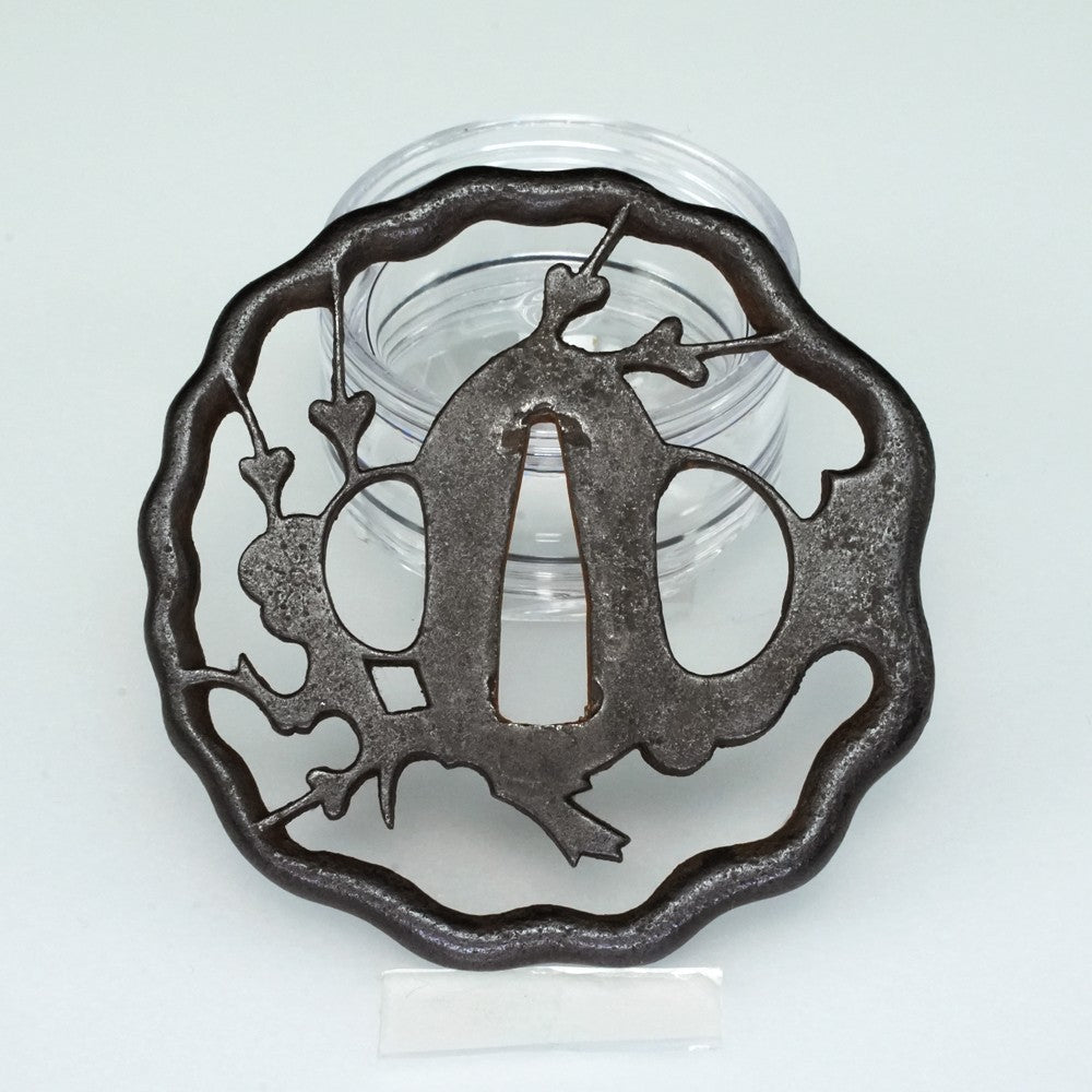 NBTHK Tsuba Japanese Sword Accessory "Mumei Akasaka" 2.82 in1