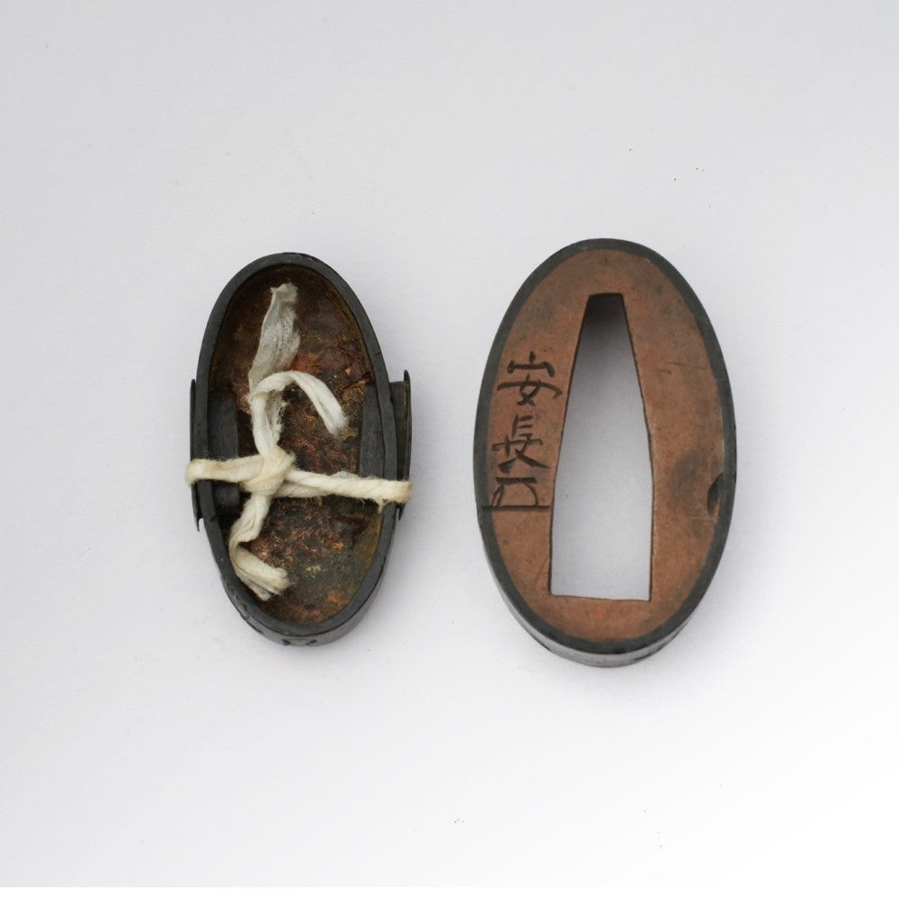 Futigashira Japanese Sword Accessory ”Guan Yu Yasunaga Kao” 1.53 in2