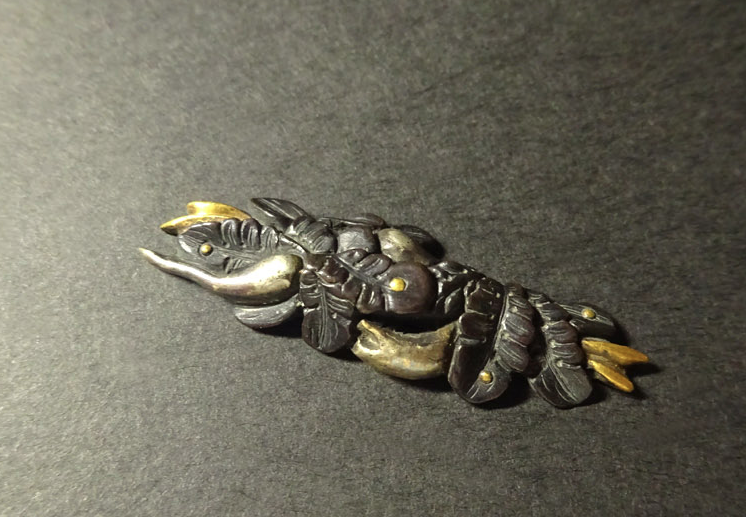 Menuki Japanese Accessory "Rahuku" 1.63 in3
