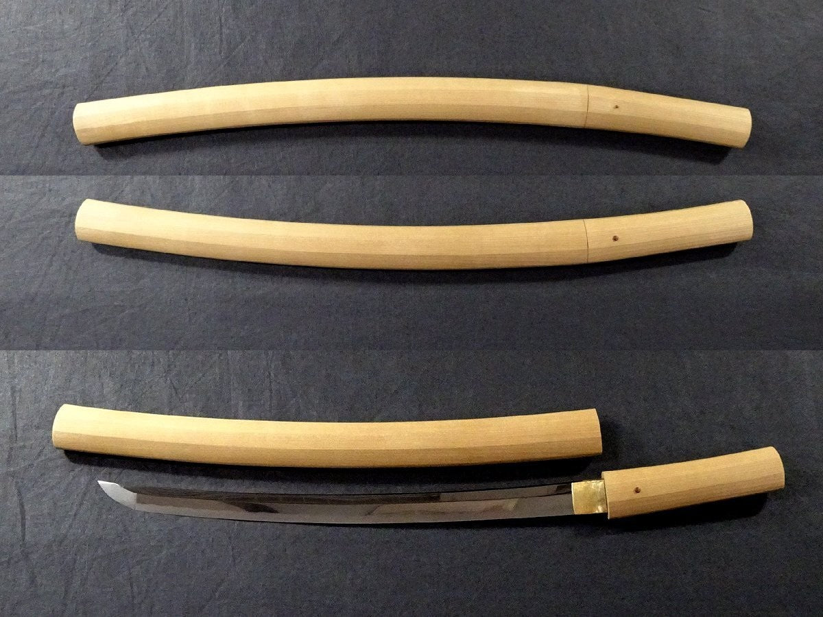 Japanese Samurai Sword Antique Wakizashi Shirasaya "Fujiwara Munetsugu" 17.79 in1