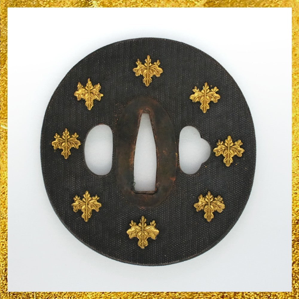 Tsuba Japanese Sword Accessory Paulownia Crest Shakudo Uonoko 3.1 in From Japan0