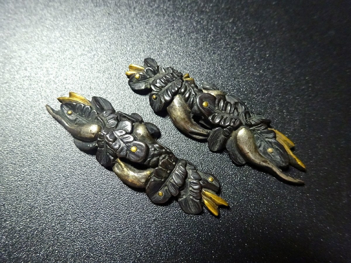 Menuki Japanese Accessory "Rahuku" 1.63 in1