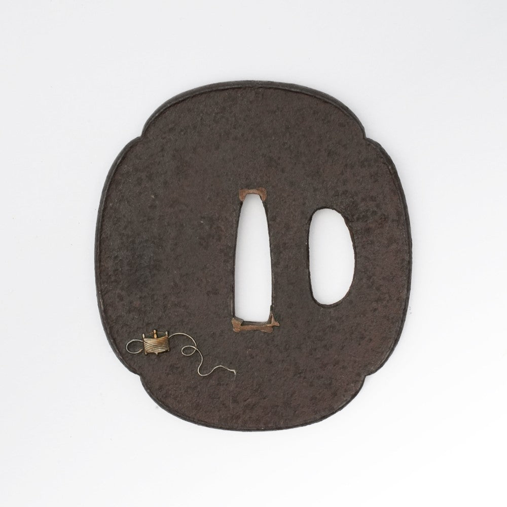 Tsuba Japanese Sword Accessory spool of thread 2.66 in From Japan2