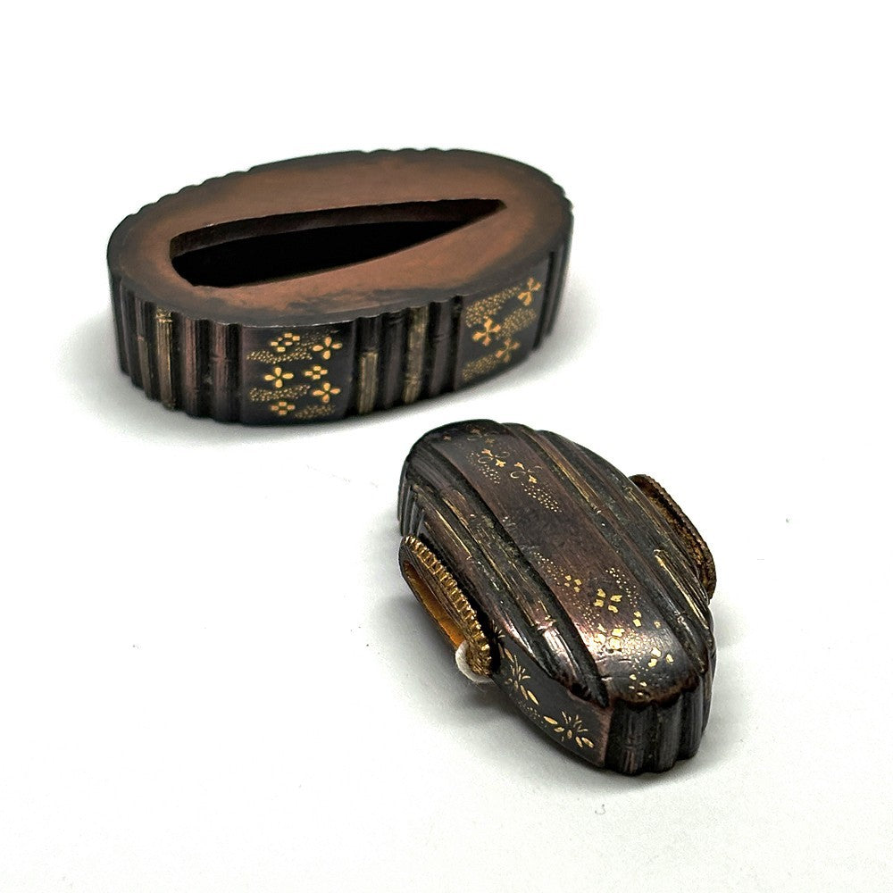 Futigashira Japanese Sword Accessory ”Masago Inlay” 1.51 in1