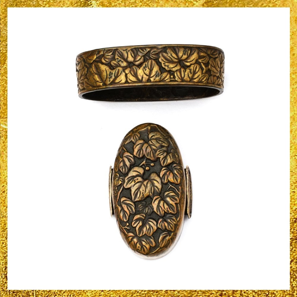 Futigashira Japanese Sword Accessory ”ivy” 1.53 in0