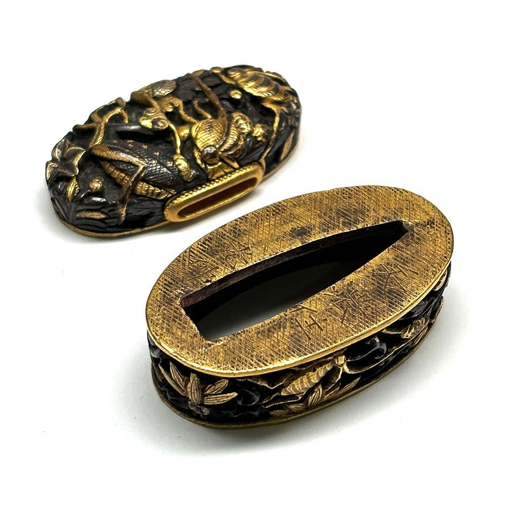 Futigashira Japanese Sword Accessory ”Minoju Mitsunaka” 1.5 in4