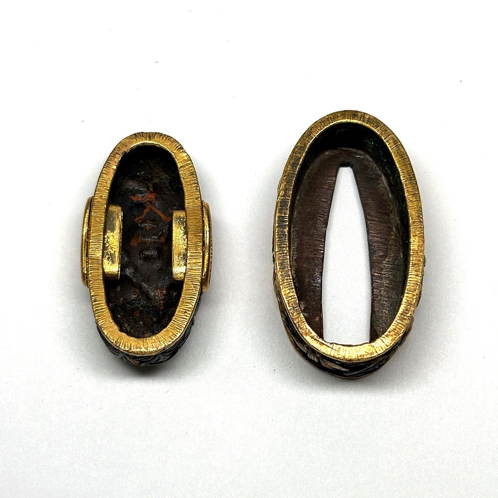 Futigashira Japanese Sword Accessory ”Minoju Mitsunaka” 1.5 in3