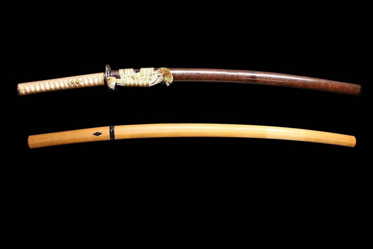 Japanese Sword Antique "Hizenkoku ju Kazuyoshi" Katana Shirasaya 28.62 in1