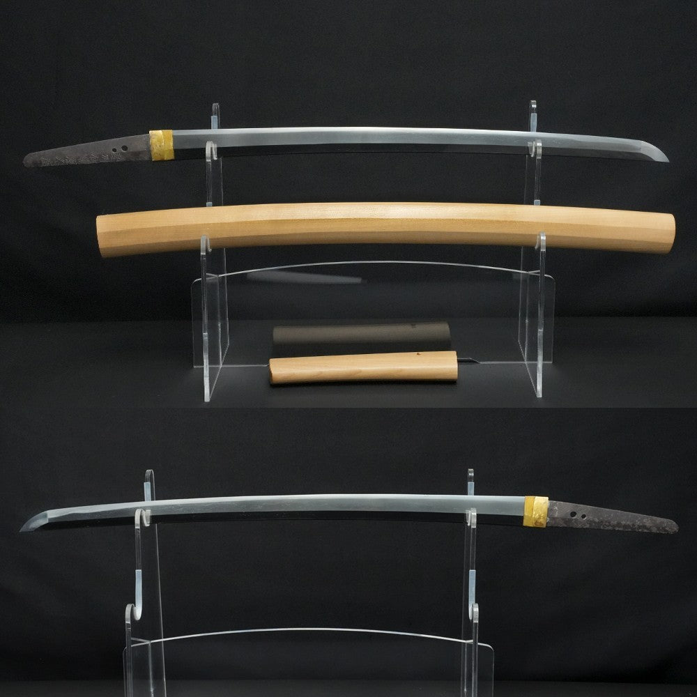 Japanese Sword Wakizashi "Geishūjū Fujiwara Fuyuhiro" Shirasaya 21.14 in NBTHK0