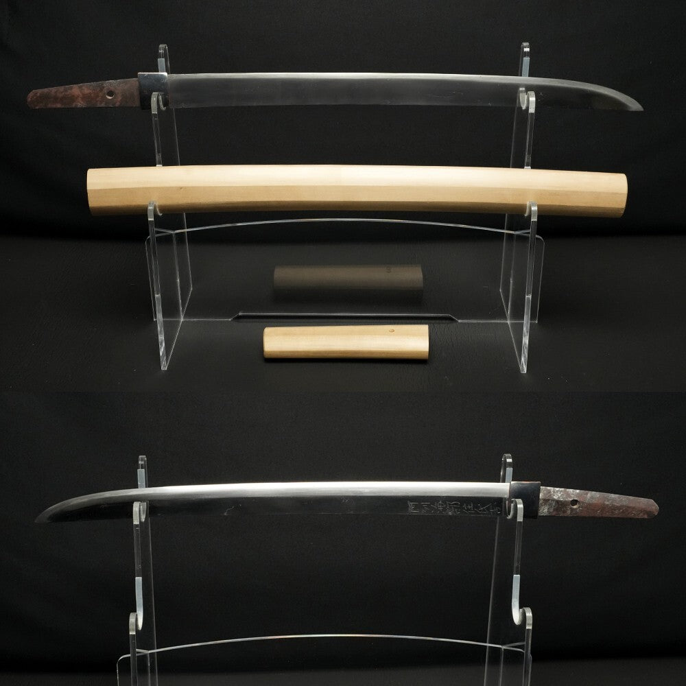Antique Japanese Sword Wakizashi "Kaifu Ujiyoshi" 17.44 in Shirasaya Edo NBTHK2