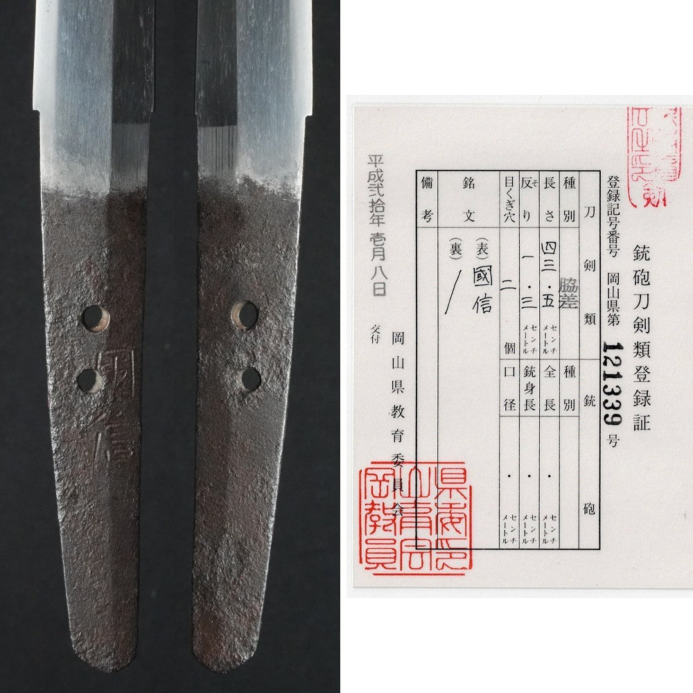 Japanese Sword Antique "Kuninobu" Wakizashi Shirasaya 17.12 in From Japan Katana9