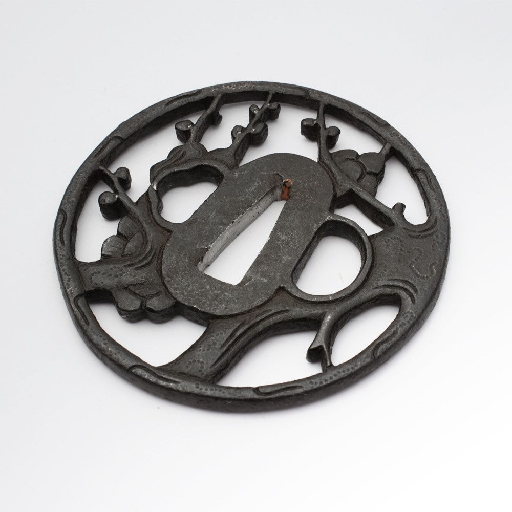 Tsuba Japanese Sword Accessory Plum tree openwork 3.03 in From Japan1