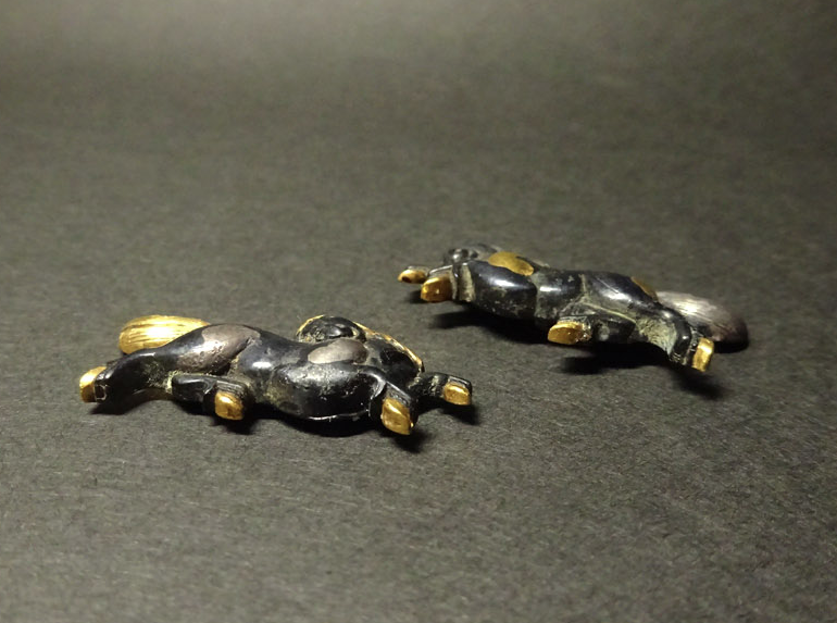 Menuki Japanese Accessory "Wild Horse" 1.14 in3