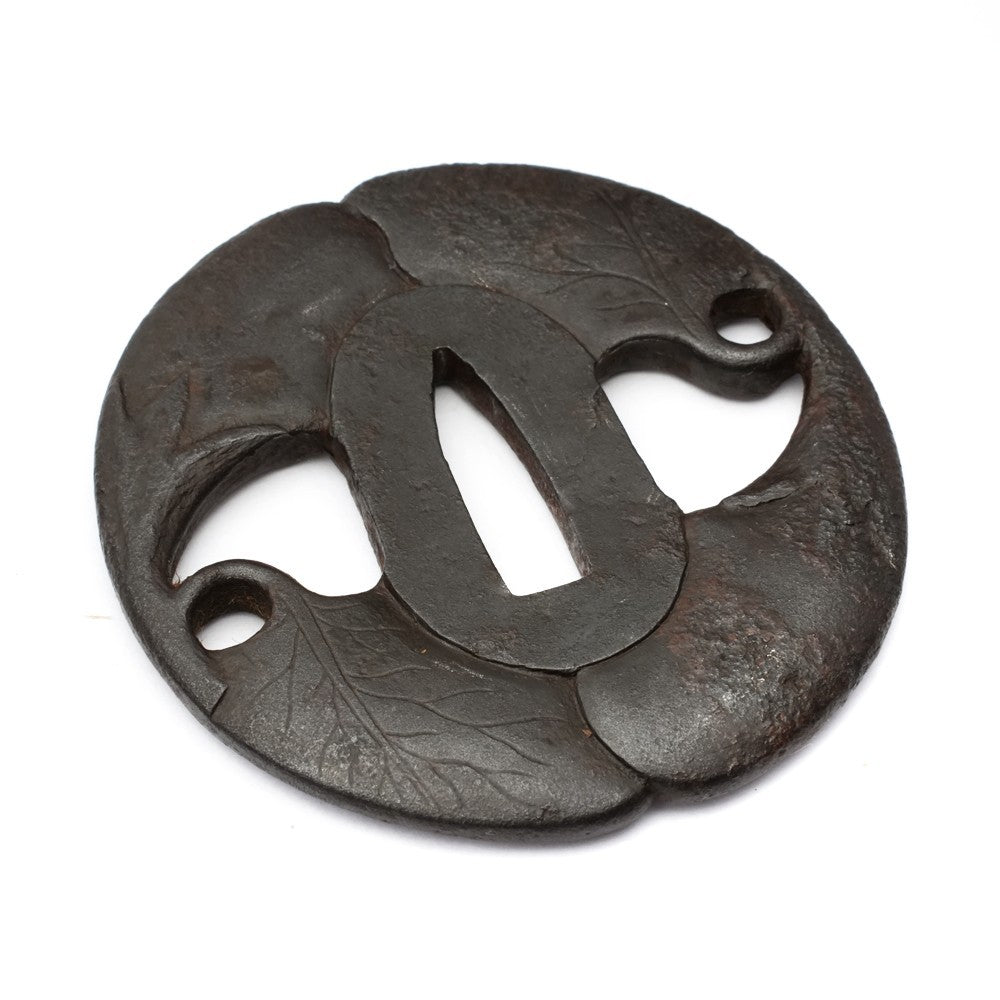 Tsuba Japanese Sword Accessory  Eggplant 2.6 in From Japan4