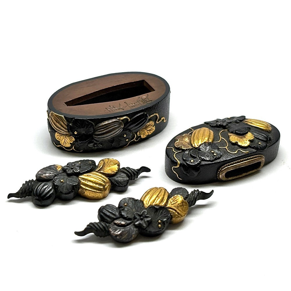 Futigashira Menuki Japanese Sword Accessory ”Thread Melon” 1.48 in5